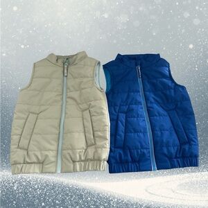 NEW Cat & Jack Puffer Vests Blue and light Green